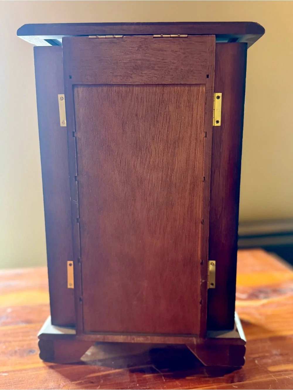 Vintage-Style Wooden Jewelry Box / Armoire Cabinet with Mirror